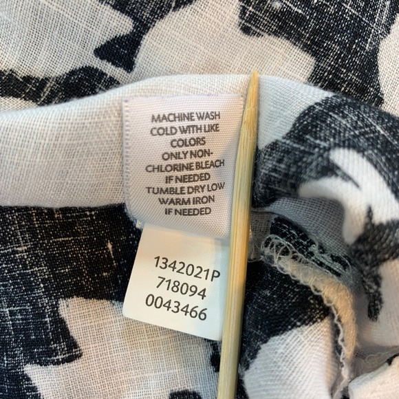 J.Jill Floral Linen Button Down Shirt Long Sleeve L Petite Church Office Summer - Picture 5 of 12